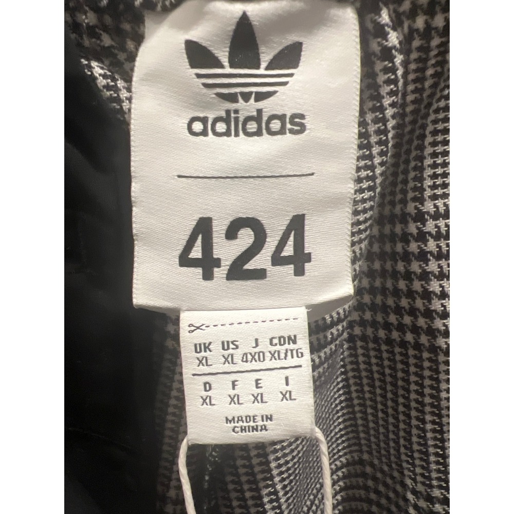Adidas Originals x 424 Men Wool Track Pants Glen Plaid Black White Red FU4177 XL - Picture 6 of 10